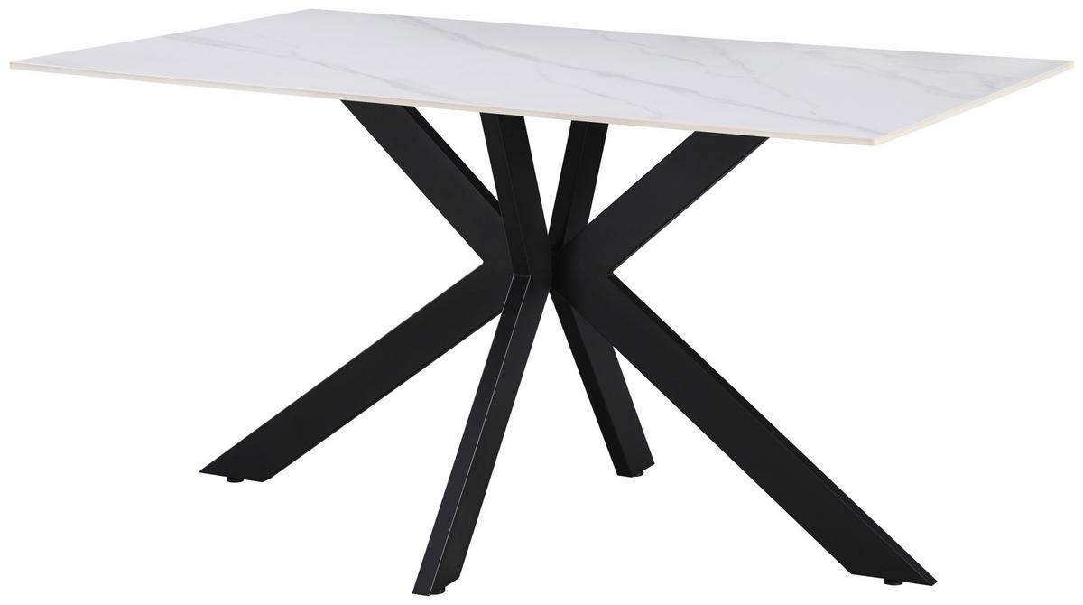 Jedilna Miza Anton, Siva, Keramika, 140x90 - črna/bela, Moderno, kovina/keramika (140/75/90cm)