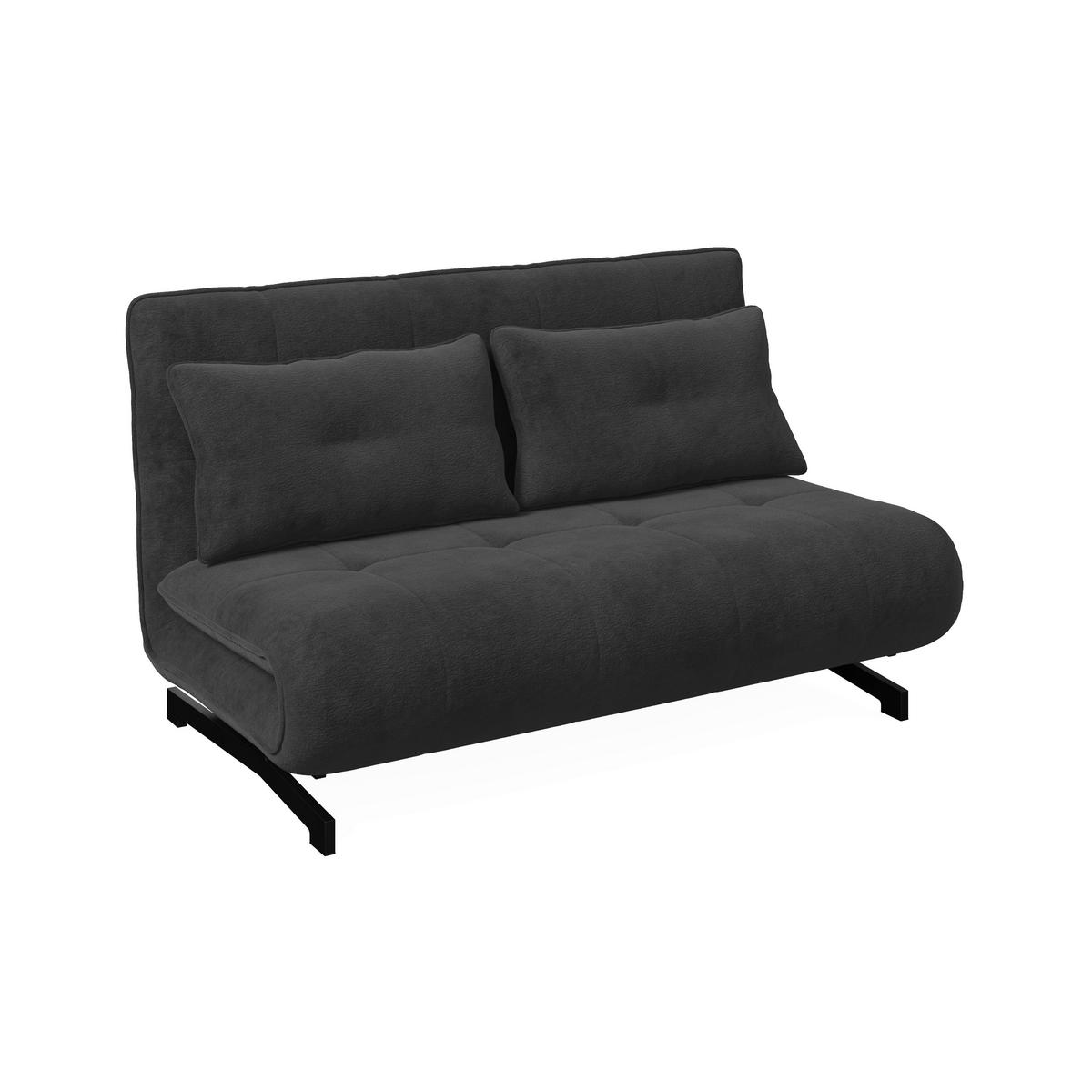 Kanapéágy Luna - fekete/sötétszürke, Modern, textil/fém (142/62/40cm) - Bessagi Home