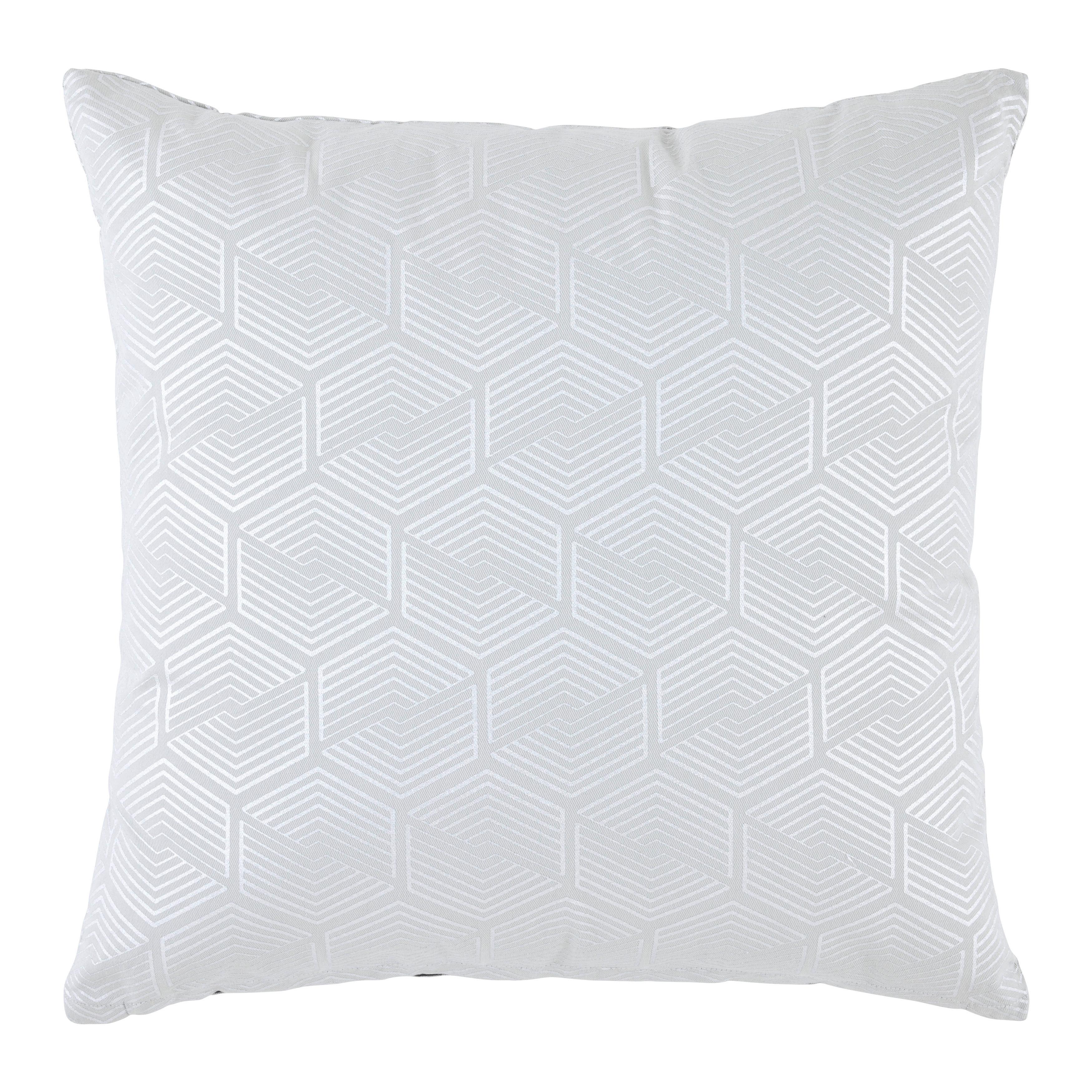 Zierkissen Shiny Grafik Silberfarben ca. 45x45cm - Silberfarben, ROMANTIK / LANDHAUS, Textil (45/45cm) - Mömax