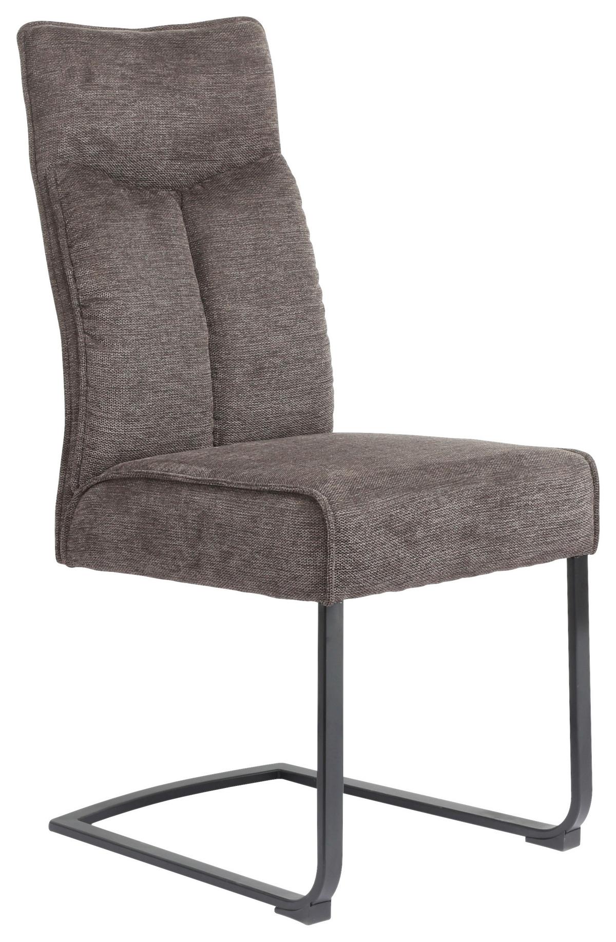 KRZESŁO NA PŁOZIE BUFFY - czarny/brązowy, Design, metal/tkanina (44/102/64cm) - Novel