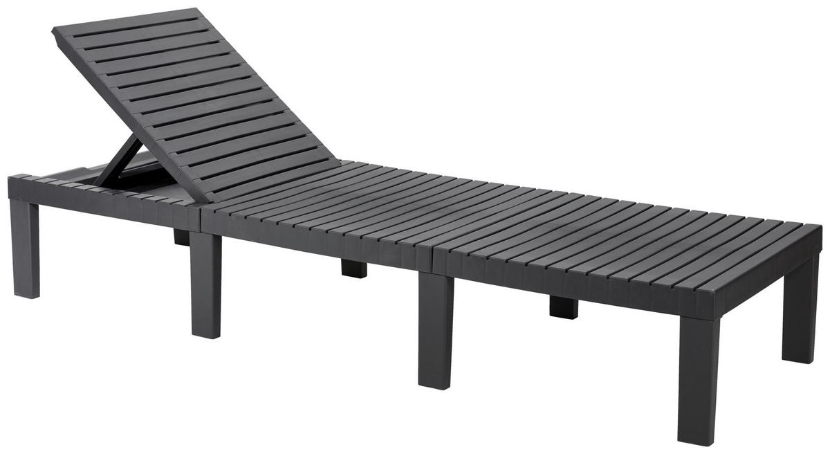 Napozóágy Haiti - antracit, műanyag (195/65/78cm) - Mömax