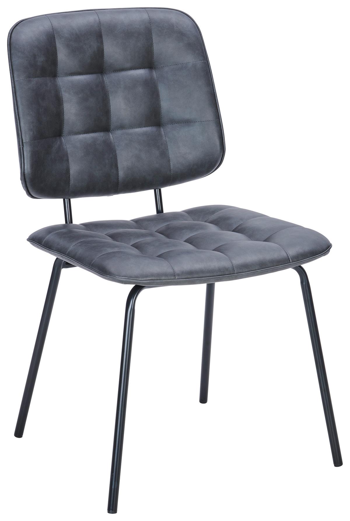 KRZESŁO MARINA PU - czarny, Modern, metal/drewno (49/88/57cm) - Livetastic