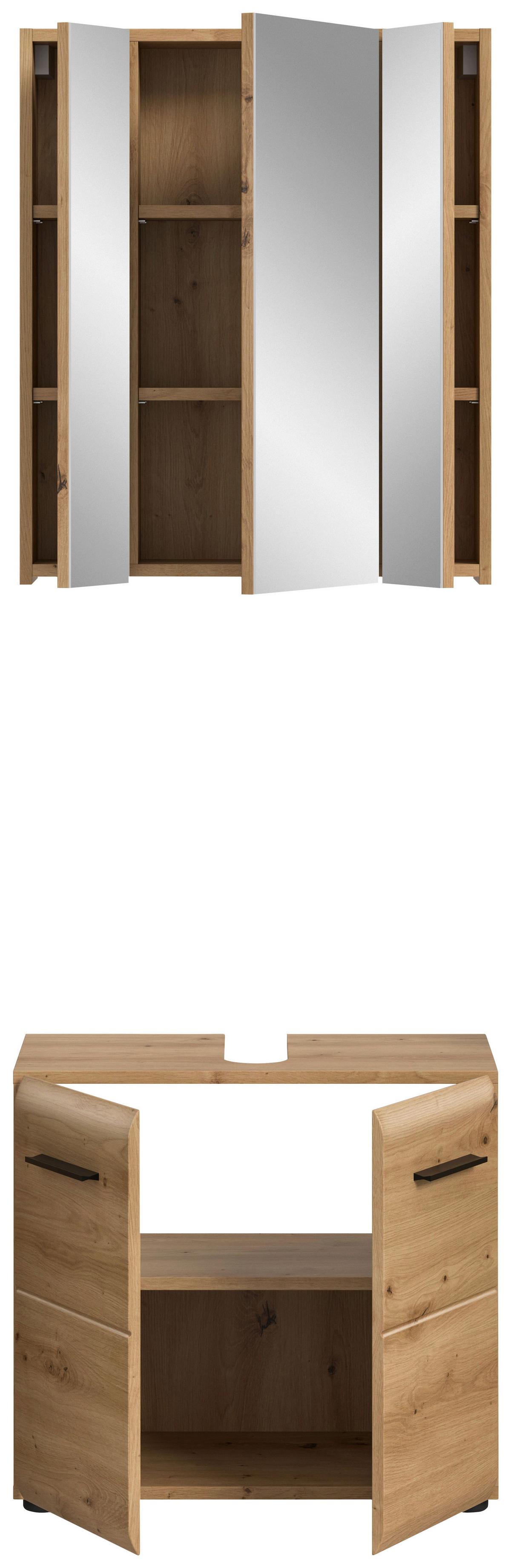 BADEZIMMER ICE - Schwarz/Eiche Artisan, Basics, Holzwerkstoff/Kunststoff (60cm) - MID.YOU