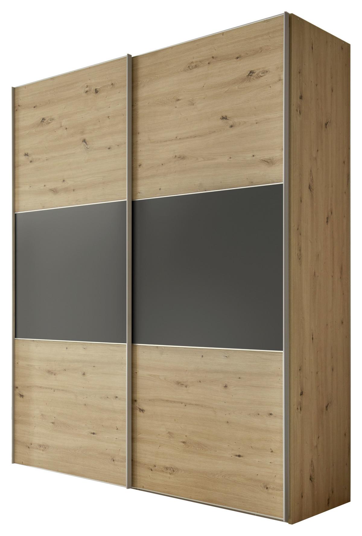 Ormar S Kliznim Vratima Includo - hrast Artisan/antracit, Design (200/222/68cm) - Premium Living