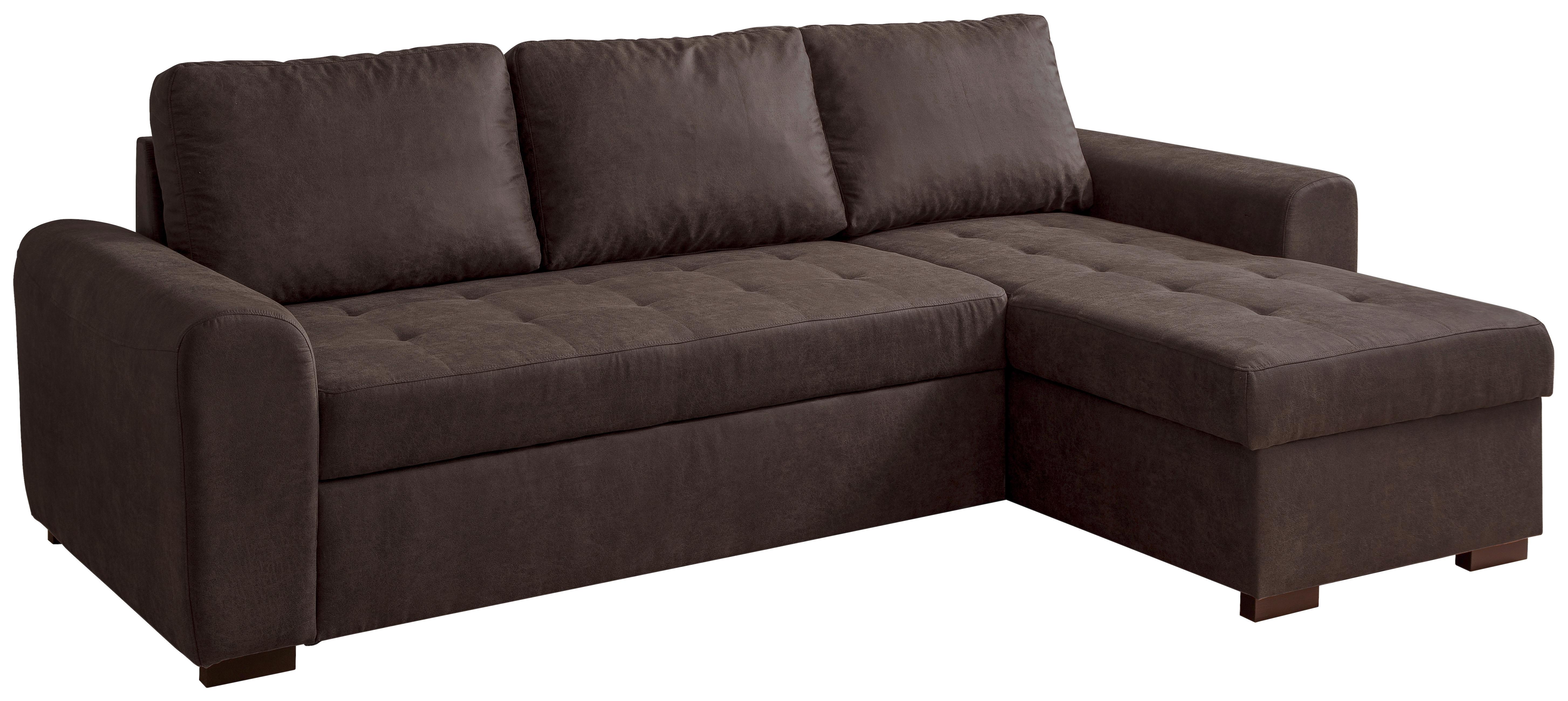 Ecksofa Poll Dunkelbraun - Dunkelbraun, MODERN, Textil (243/85/155cm) - Mömax