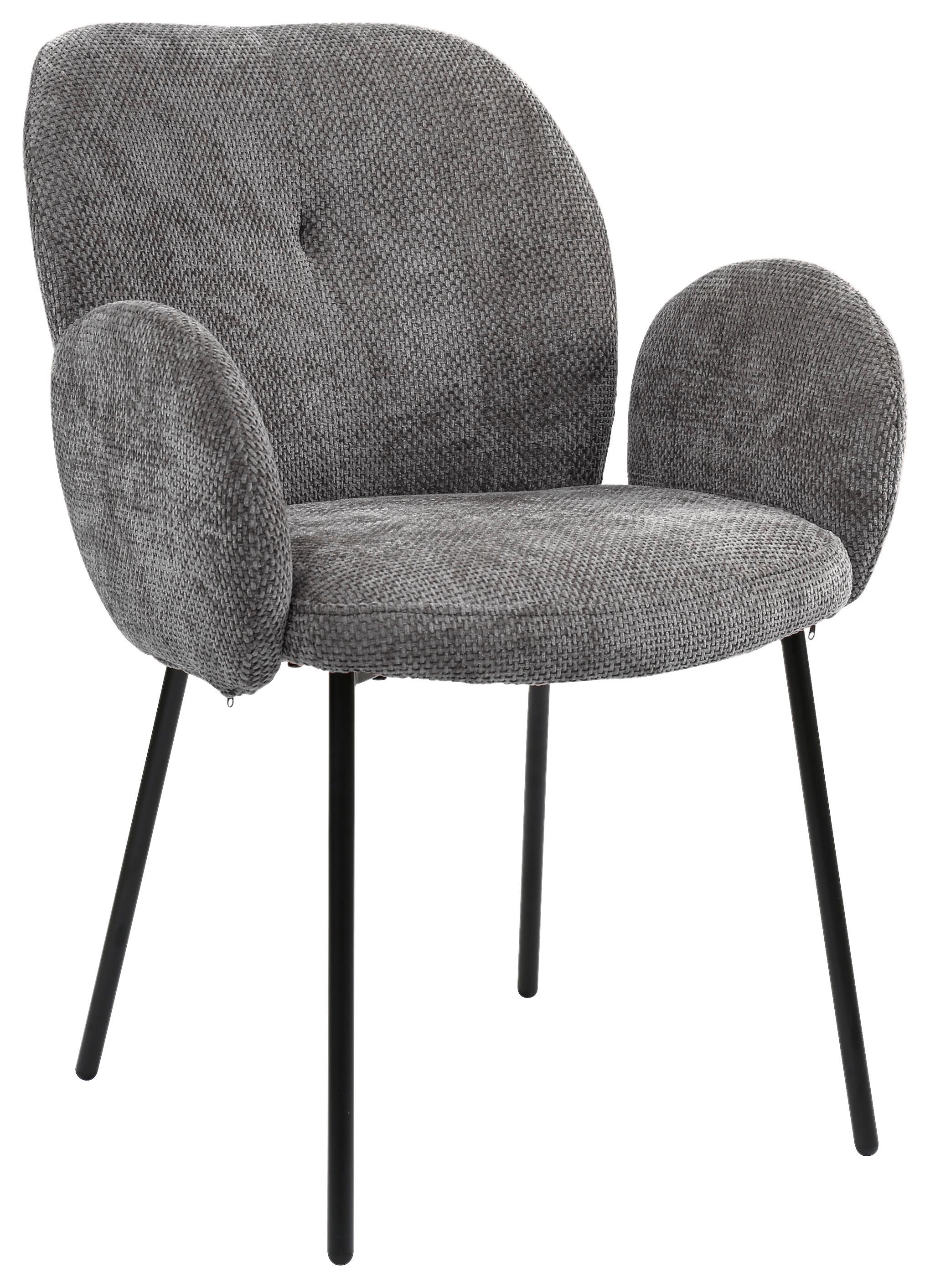 Armlehnstuhl Mara Grau/Schwarz - Schwarz/Grau, LIFESTYLE, Holz/Textil (60/87/64cm) - Mömax