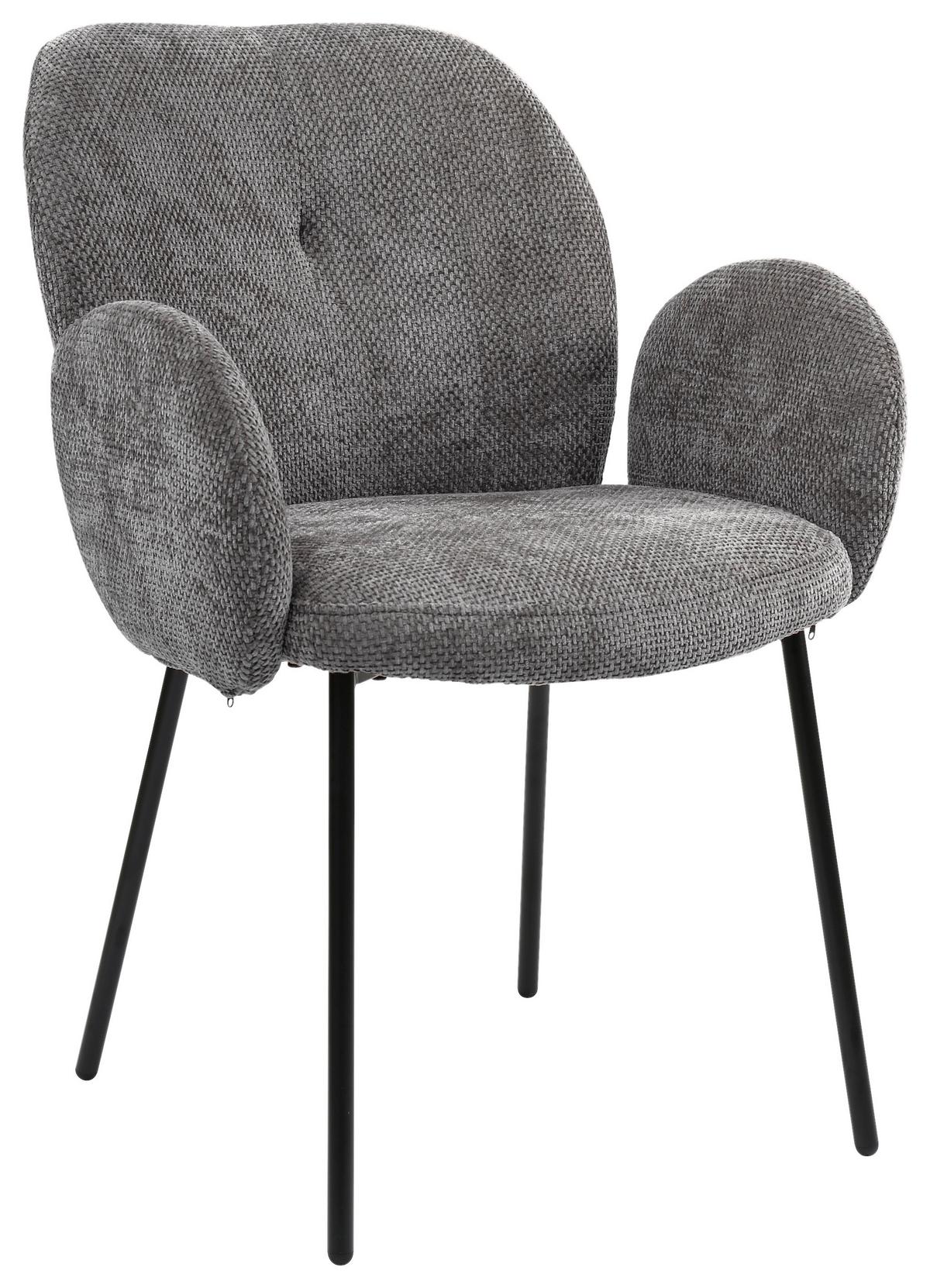 Armlehnstuhl Mara Grau/Schwarz - Schwarz/Grau, LIFESTYLE, Holz/Textil (60/87/64cm) - Mömax