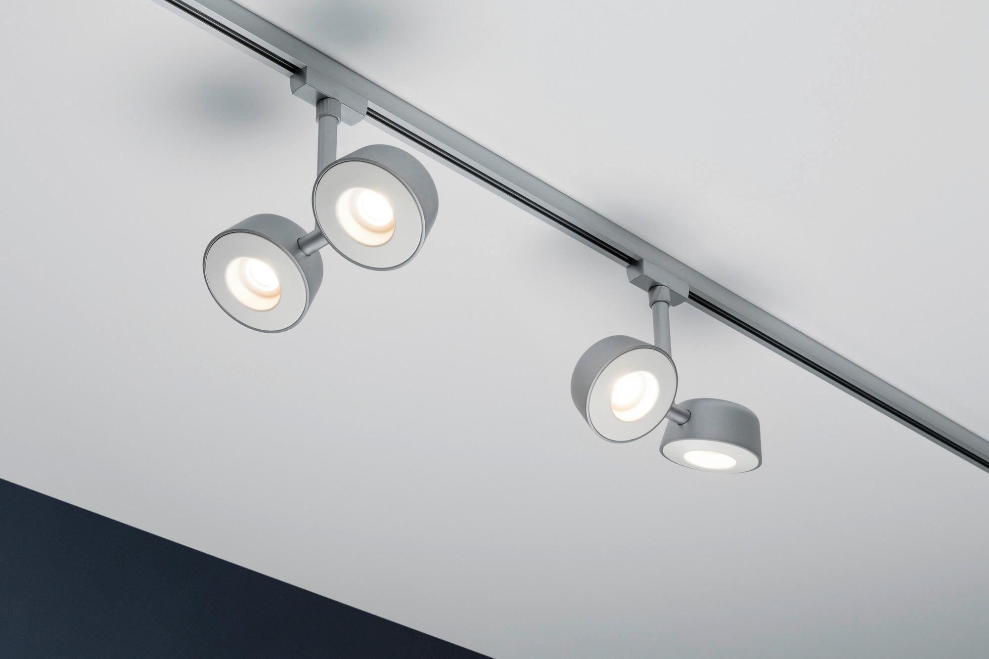 Schienensystem-Strahler Spot Double Pellet max. 4 Watt - Chromfarben, Design, Kunststoff/Metall (19/18/4cm) - Paulmann