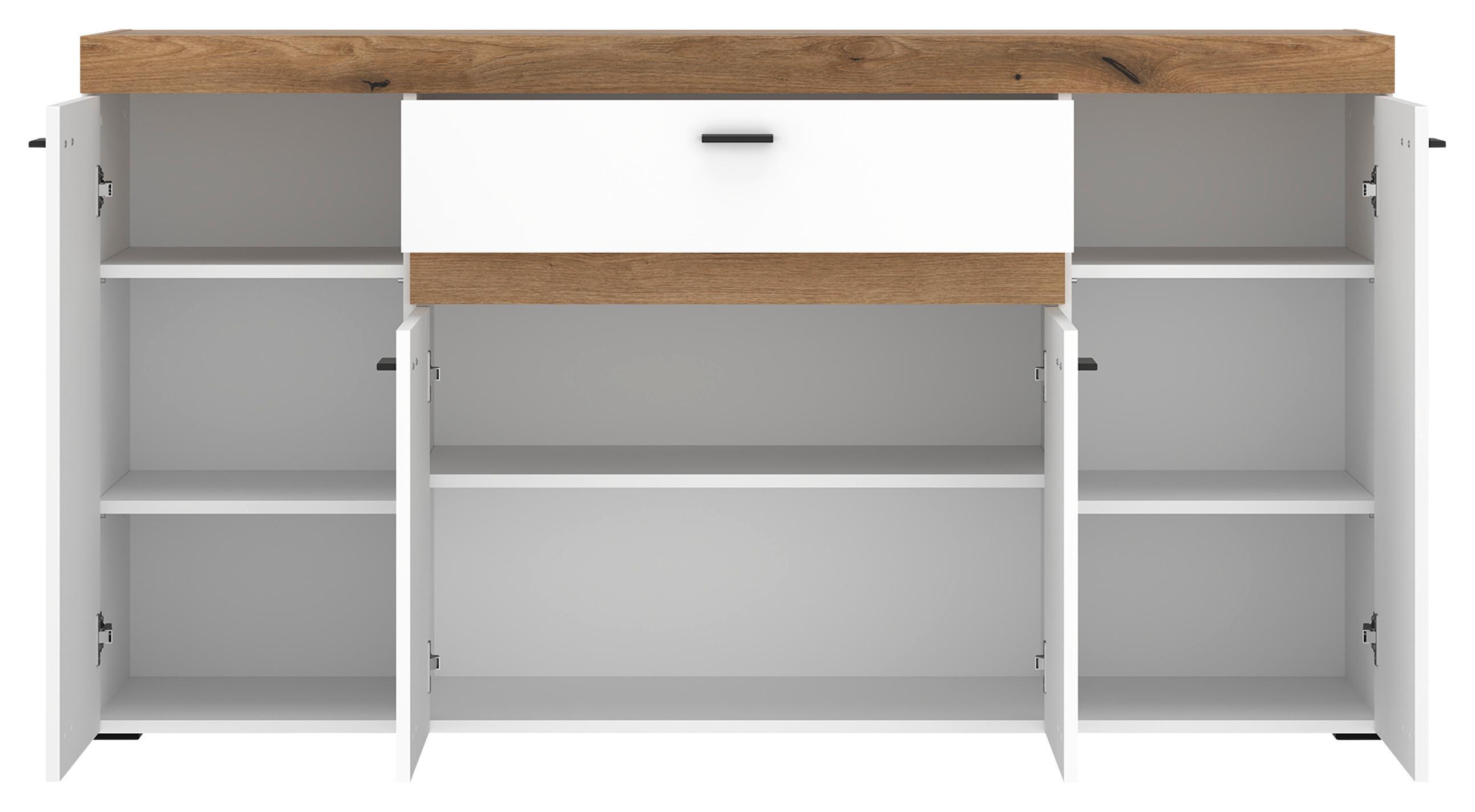 SIDEBOARD KIRO - svart, Modern, metall/trämaterial (160/86/42cm) - Mömax