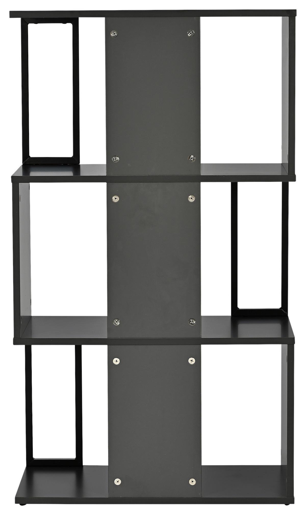 Regal Marbella Grau - Schwarz, MODERN, Holzwerkstoff/Metall (60/106/30cm) - Mömax