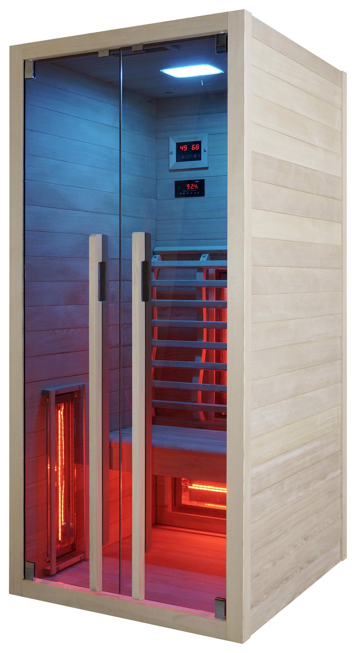 Infrarotkabine Ruby ca. 90,5x195x100cm - Naturfarben, Basics, Holz (90,5/195/100cm) - Sanotechnik