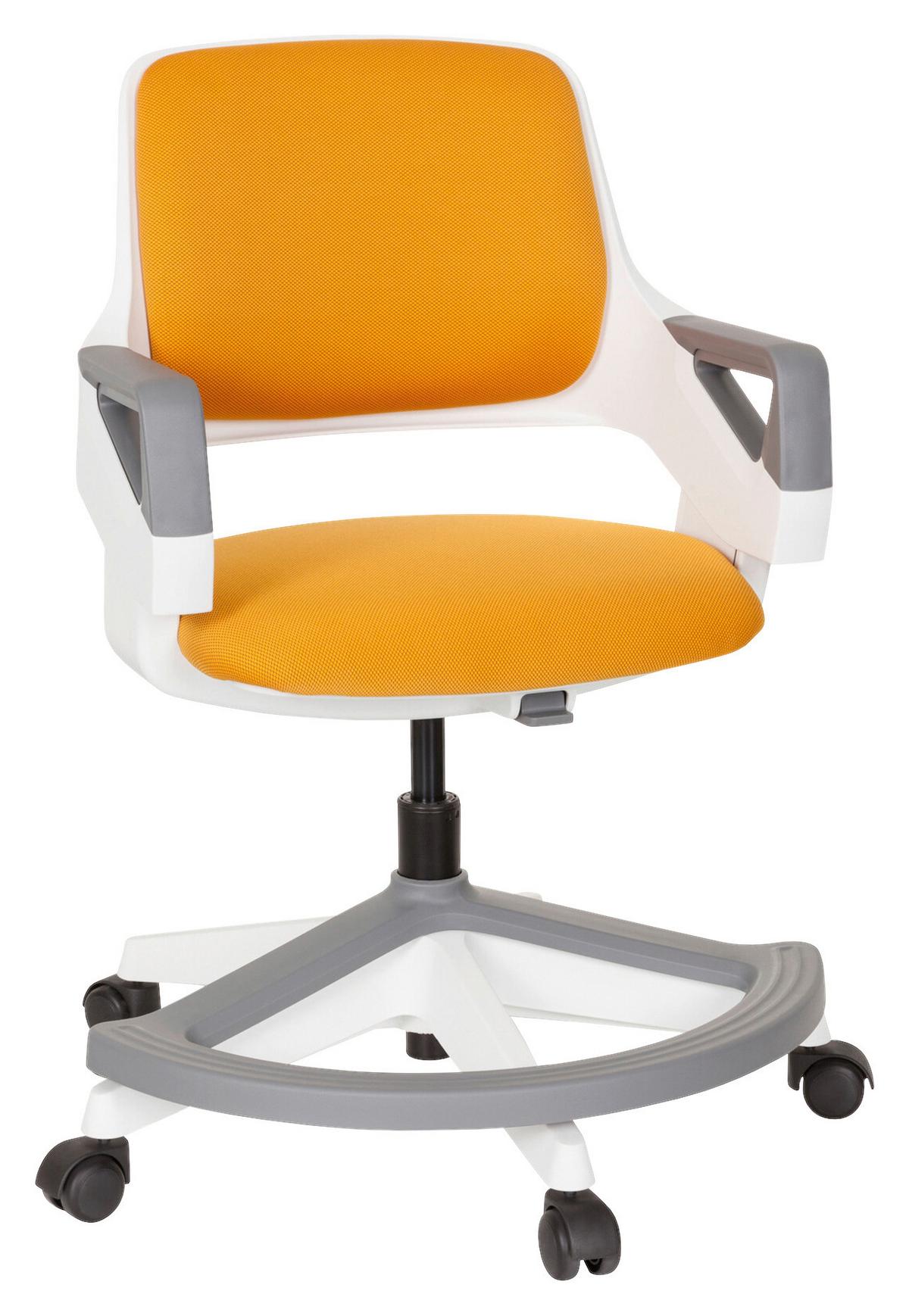 Jugenddrehstuhl Kid Flex ca. 53x80-93x60 cm Orange - Orange/Weiß, Basics, Kunststoff (53/80-93/60cm) - MID.YOU