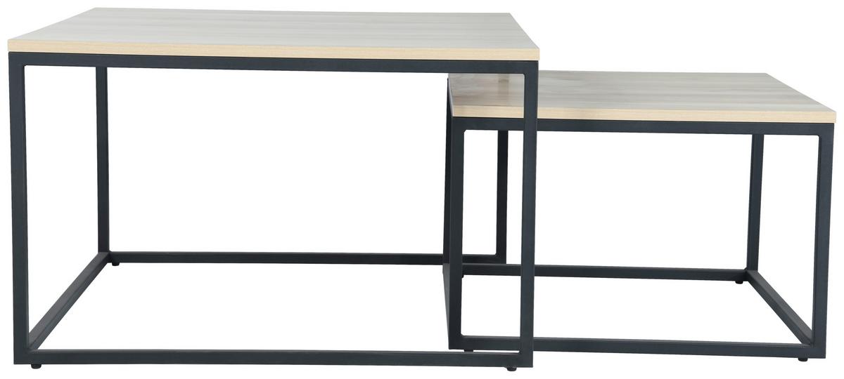 STOLIK KAWOWY CARRARA - kolor dębowy/czarny, Design, materiał drewnopochodny/metal (80/50/80cm) - MID.YOU