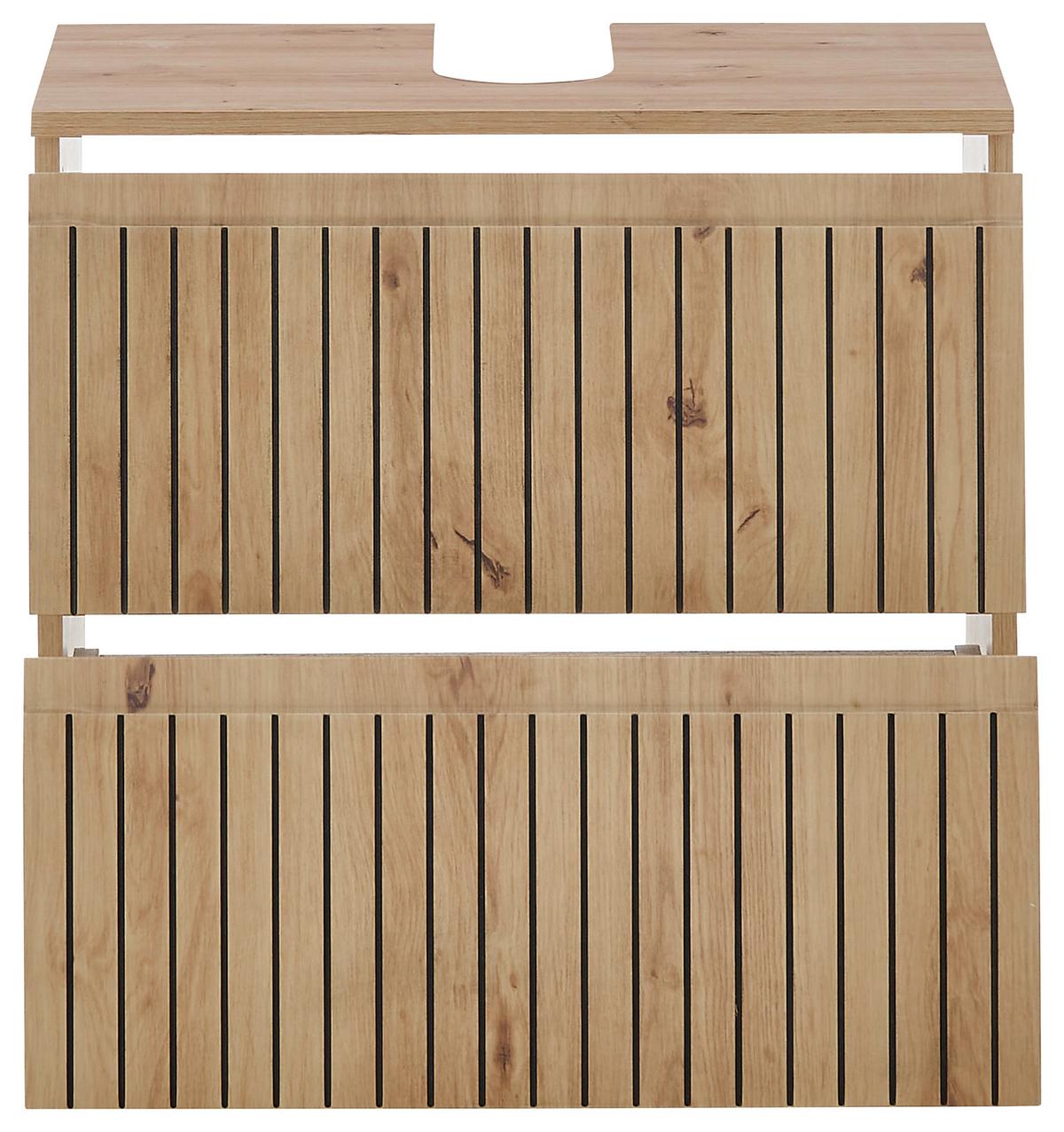 SZAFKA POD UMYWALKĘ AUSTIN - czarny/dąb artisan, Modern, materiał drewnopochodny/tworzywo sztuczne (60/57/36cm) - MID.YOU