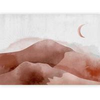 Fototapete Desert Landscape Pink/Hellgrau - Pink/Hellgrau, LIFESTYLE, Textil (200/140cm) - artgeist