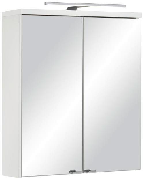 Spiegelschrank in Weiss - Klar/Chromfarben, Modern, Glas/Holzwerkstoff (60/70/18cm) - Mömax