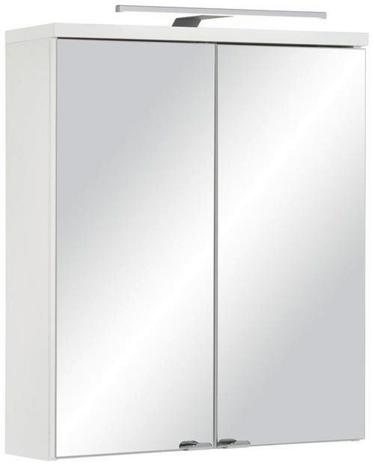 Spiegelschrank in Weiß - Klar/Chromfarben, MODERN, Glas/Holzwerkstoff (60/70/18cm) - Mömax