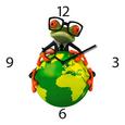 Wanduhr Frog, ca. 30x30x3,5cm - Multicolor, KONVENTIONELL, Glas/Metall (30/30/3,5cm)