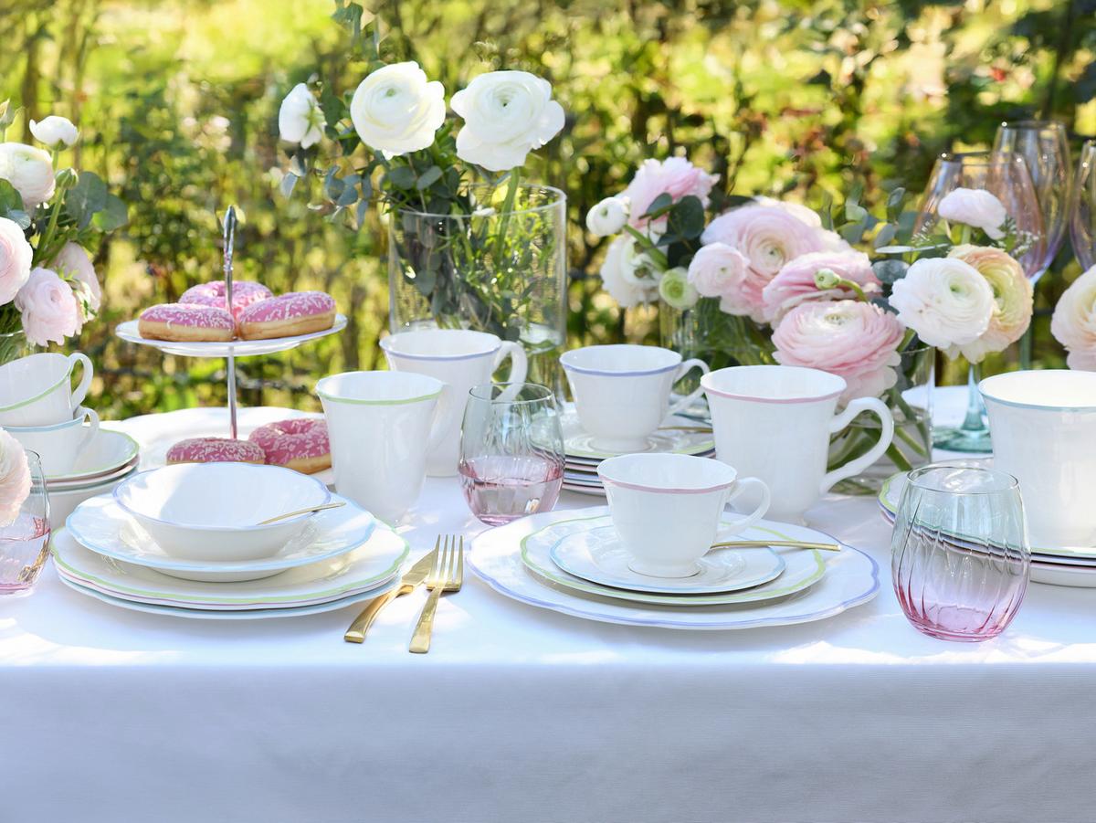 Servis Za Kavu Florine 12/1 - svijetlo ružičasta/boje limete, Basics, keramika - Creatable