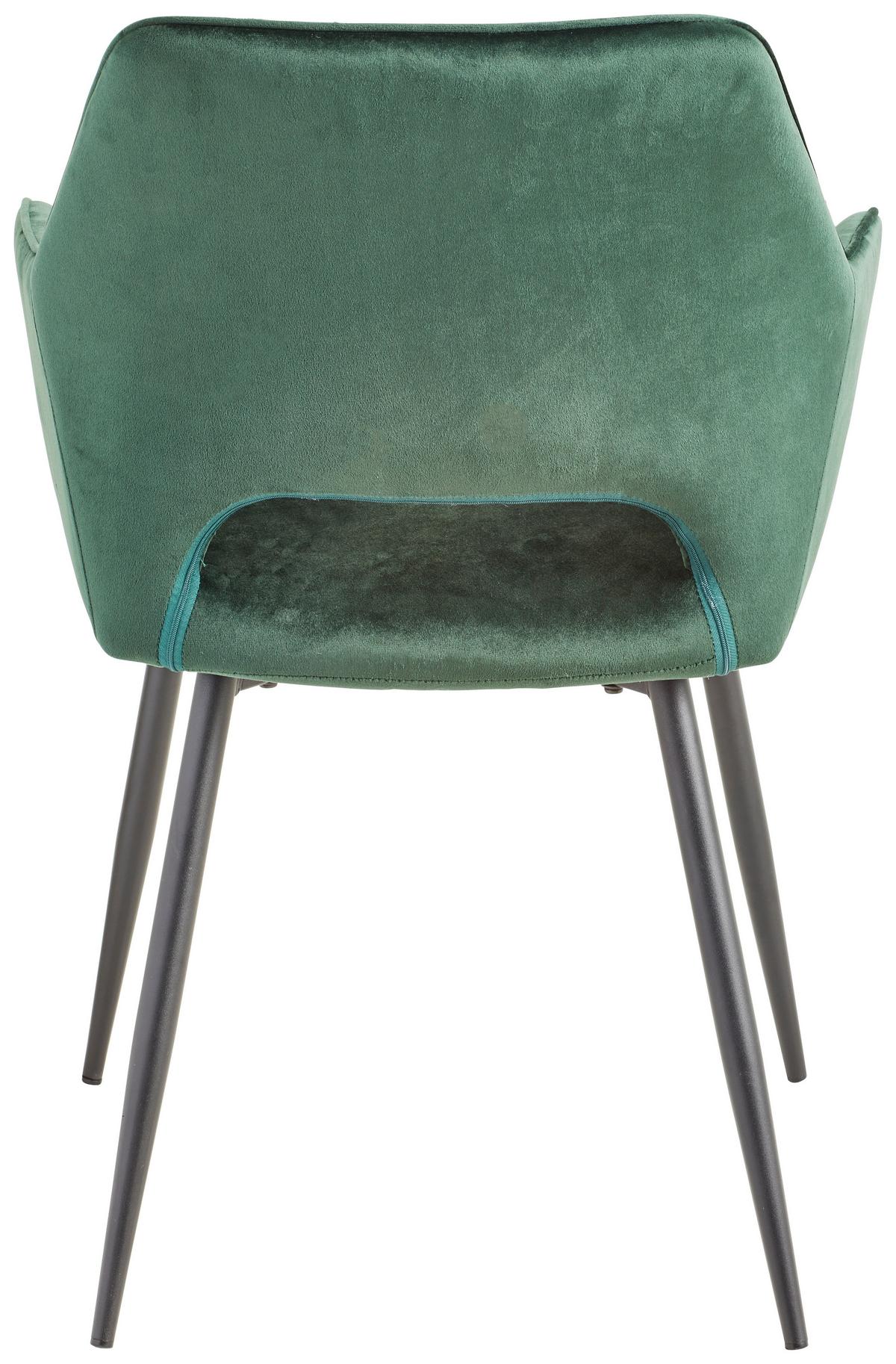 KRZESŁO Z PODŁOKIETNIKAMI GENUA - czarny/ciemnozielony, Konventionell, metal/drewno (56/56/80,5cm) - MID.YOU