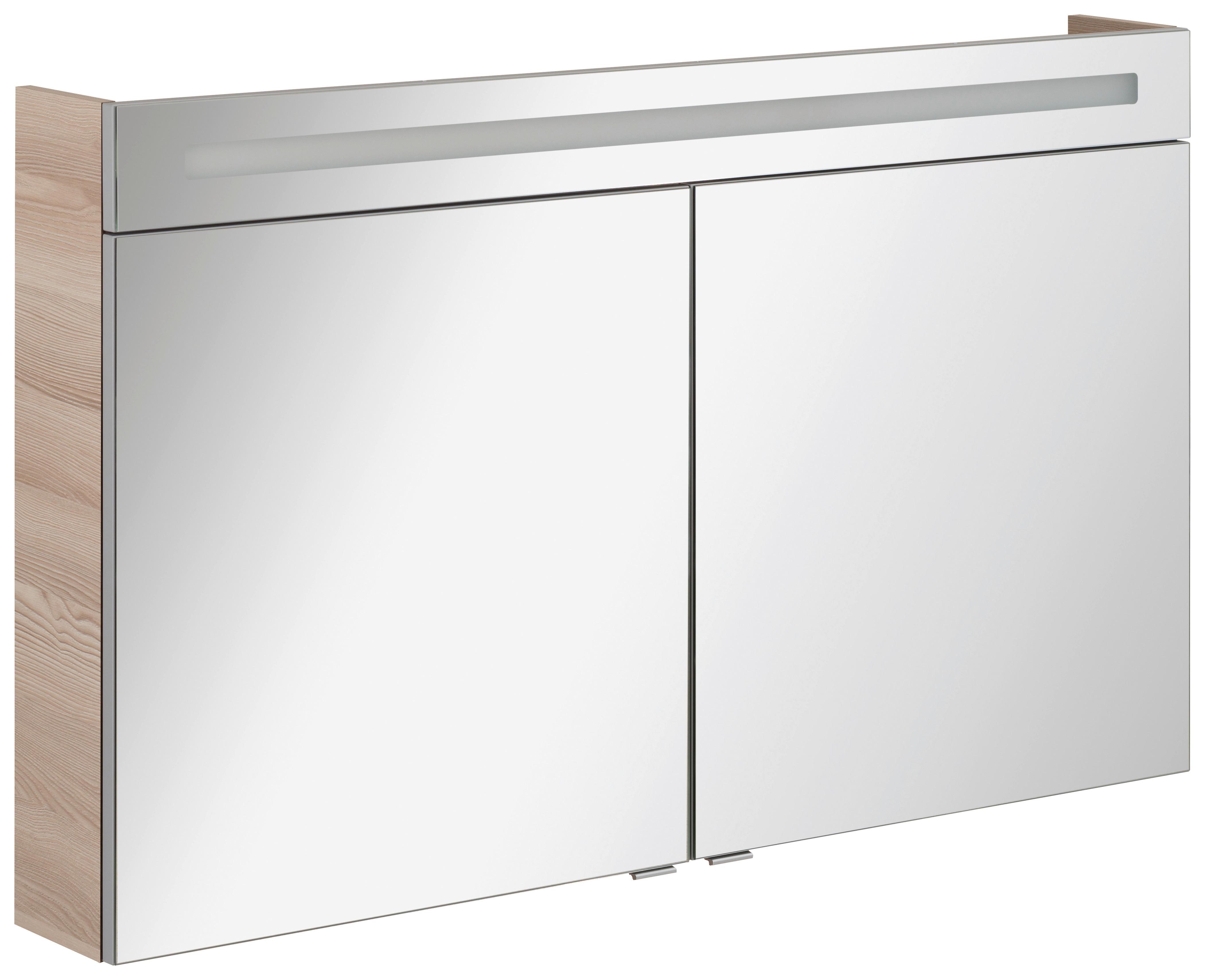 Spiegelschrank "B.Clever" , esche - Alufarben, MODERN, Glas/Holzwerkstoff (120/71/16cm) - MID.YOU