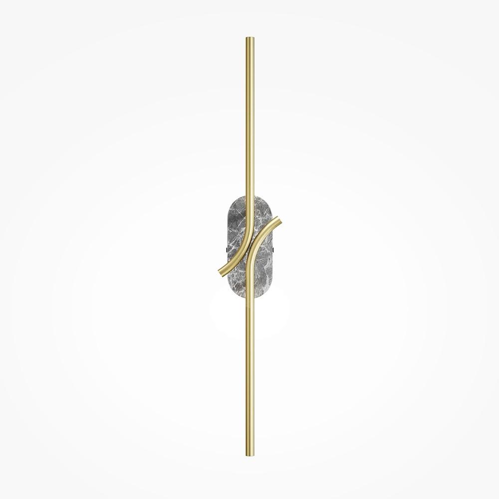 Wandleuchte Renaissance - Messingfarben/Grau, Modern, Stein (9,7/8,6/63cm) - MAYTONI