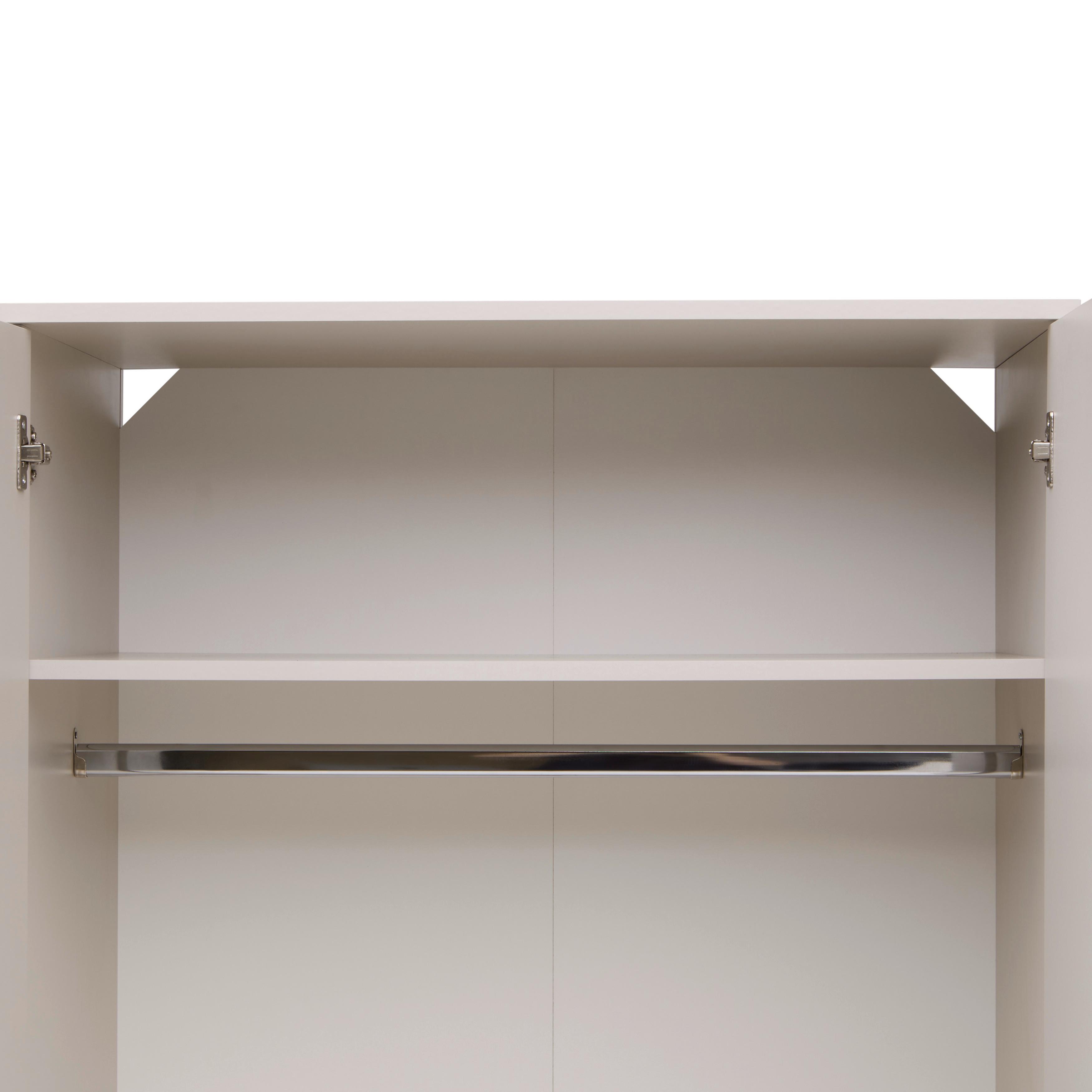 GARDEROB MED GÅNGJÄRNSDÖRRAR DUNE 5 -EXKLUSIV- - kashmir, Modern, metall/trämaterial (135/197/55cm) - Mömax