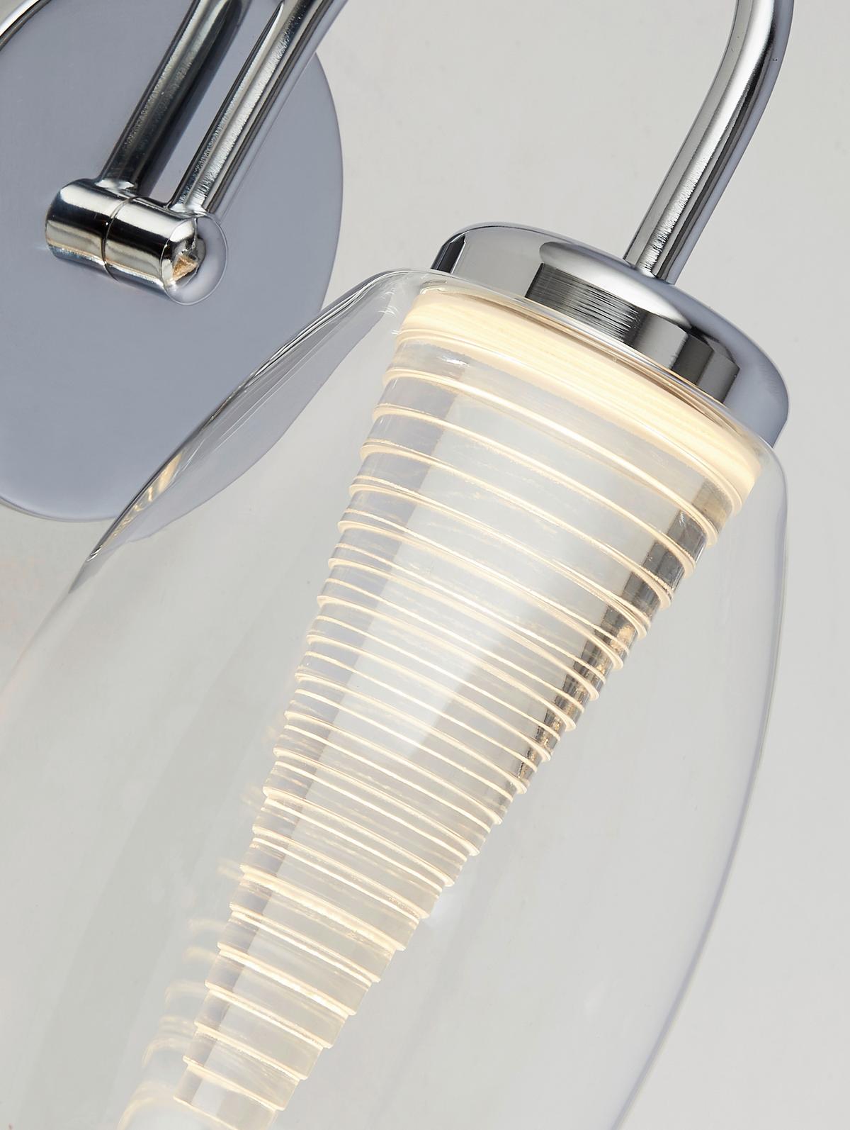 Led Falilámpa Cyclone 97292-1cl - krómszínű, Basics, üveg/fém (11.5/20/26.5cm)