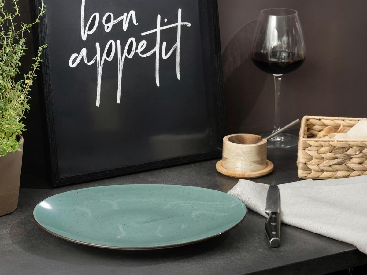 Set Krožnikov Za Zrezke Green, 4-Delni - zelena, Basics, keramika (30,5/26cm) - Creatable