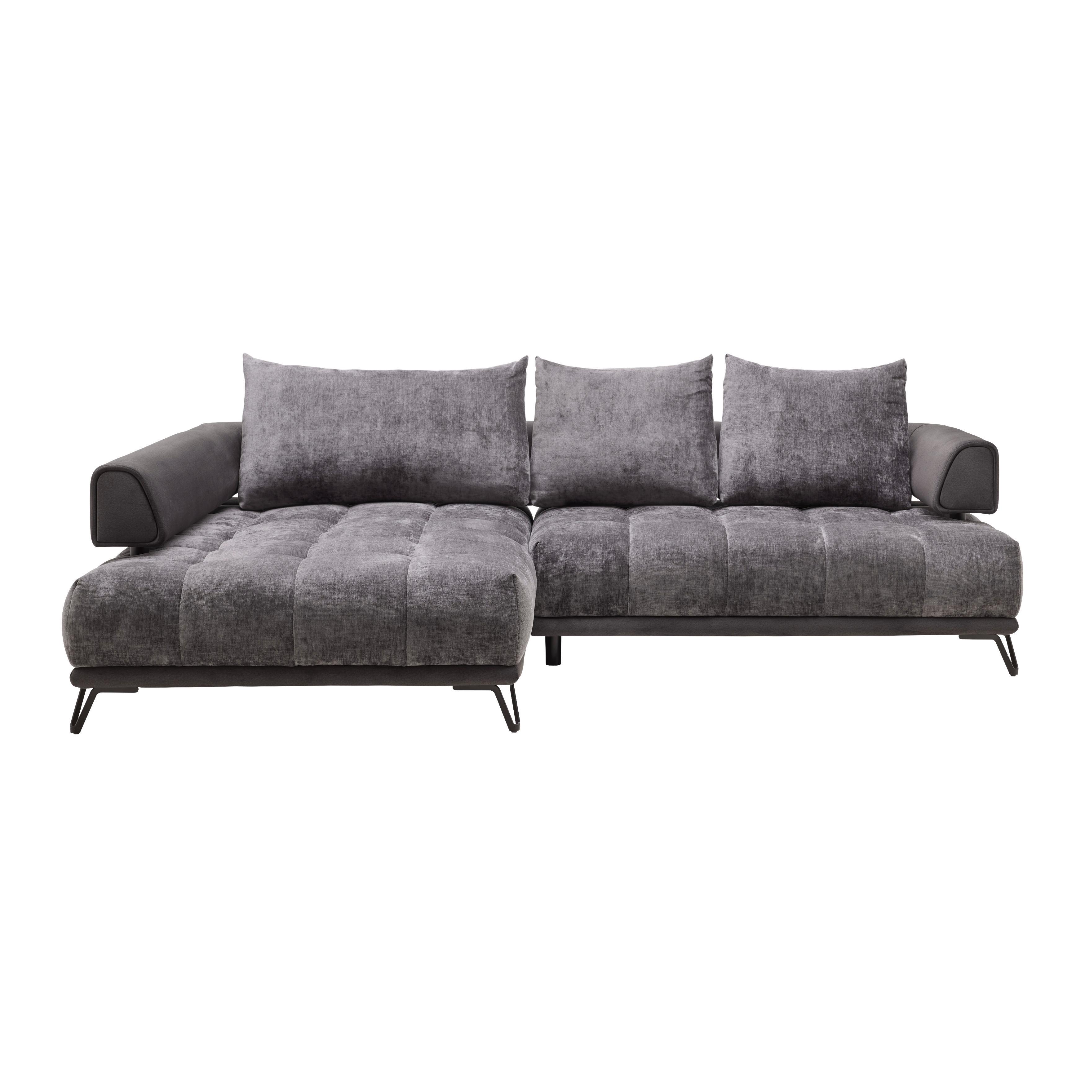 Sedežna Garnitura Morgan - črna/barve grafita, Moderno, kovina/tekstil (184/262cm) - Mömax