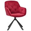 Armlehnstuhl Eileen in Rot Samtbezug drehbar - Rot/Schwarz, MODERN, Textil/Metall (63/86/66cm) - Mömax