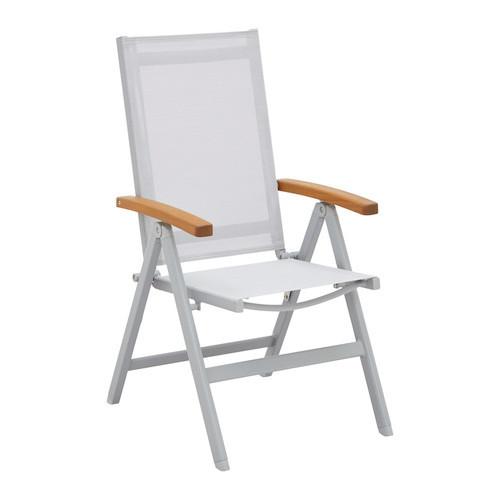 Stolica Barcelona 3 - siva/boja tikovine, Moderno, drvo/metal (65,5/105,8/56,4cm) - Modern Living
