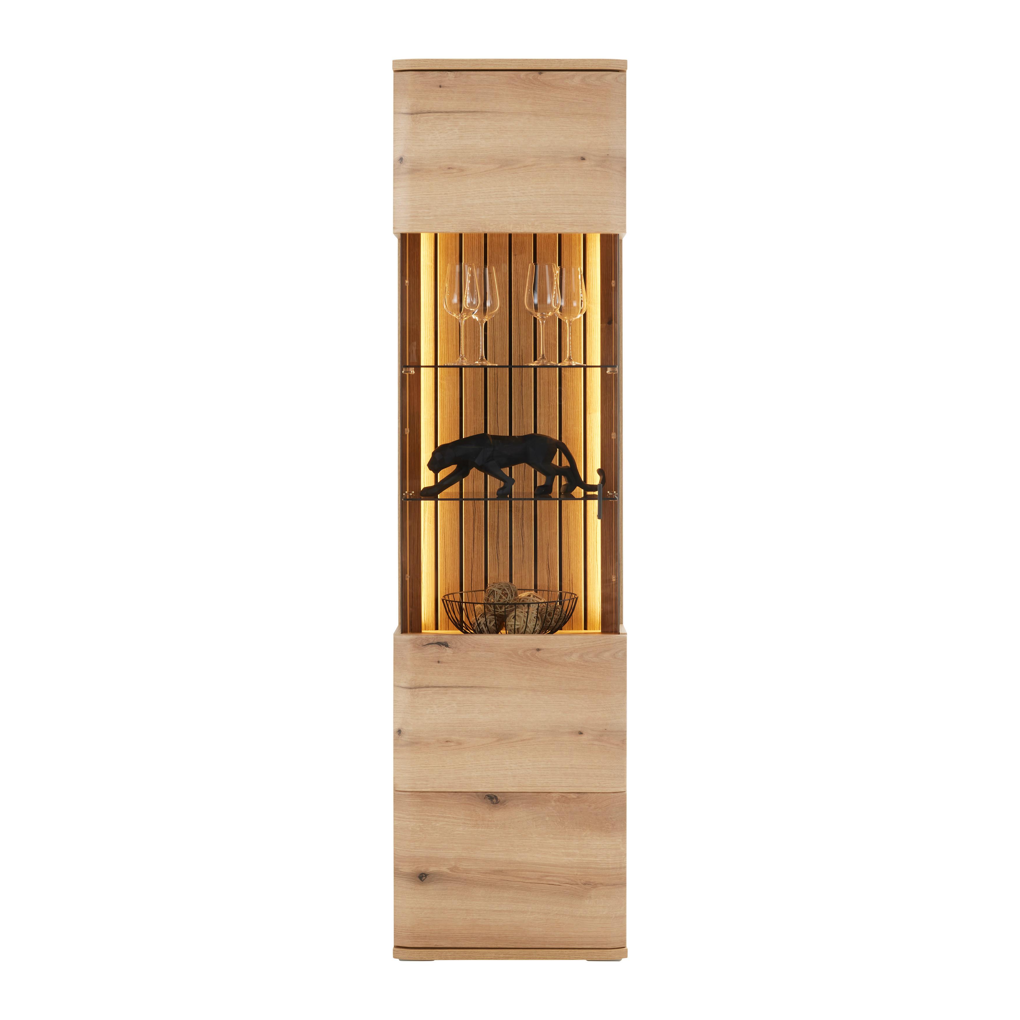 Vitrina Fortuna - antracit, Moderno, kovina/steklo (50/191/38cm) - Premium Living