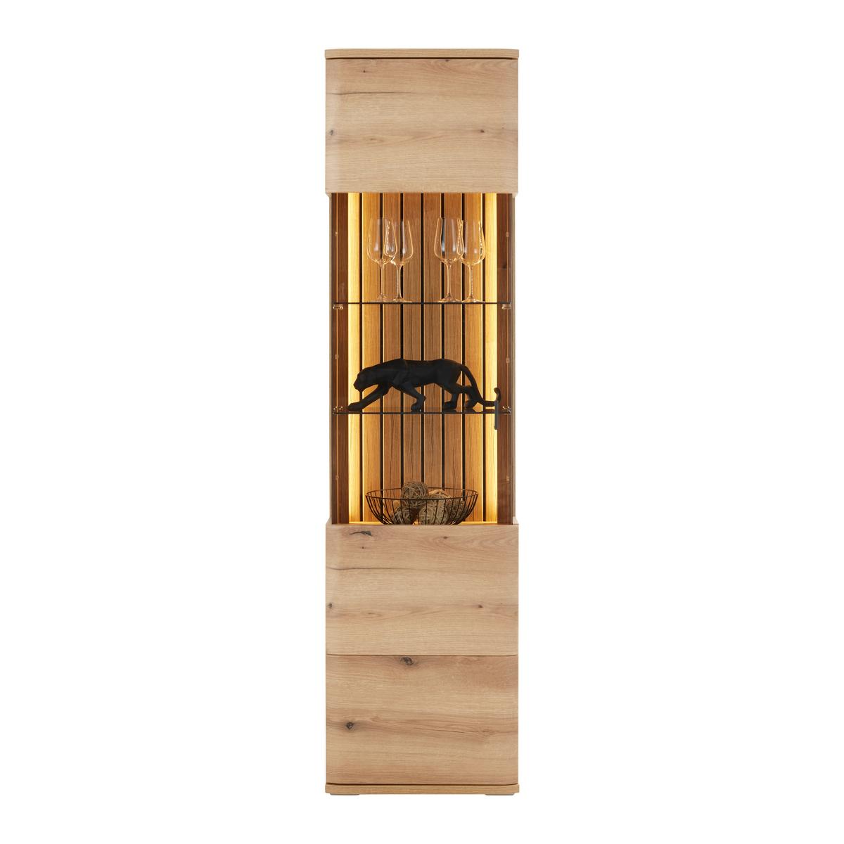 Vitrina Fortuna - antracit, Moderno, kovina/steklo (50/191/38cm) - Premium Living
