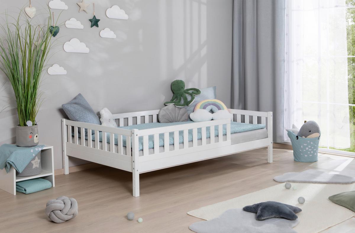 Hausbett Lou ca. 140x200 cm Holz Weiß - Weiß, MODERN, Holz (140/200cm) - MID.YOU