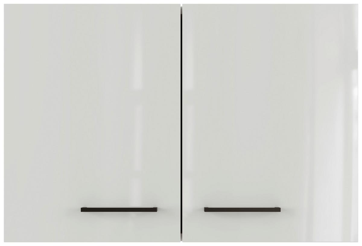 Küchenoberschrank in Lichtgrau glänzend - Schwarz/Grau, MODERN, Holzwerkstoff/Metall (80/54/32cm) - FlexWell