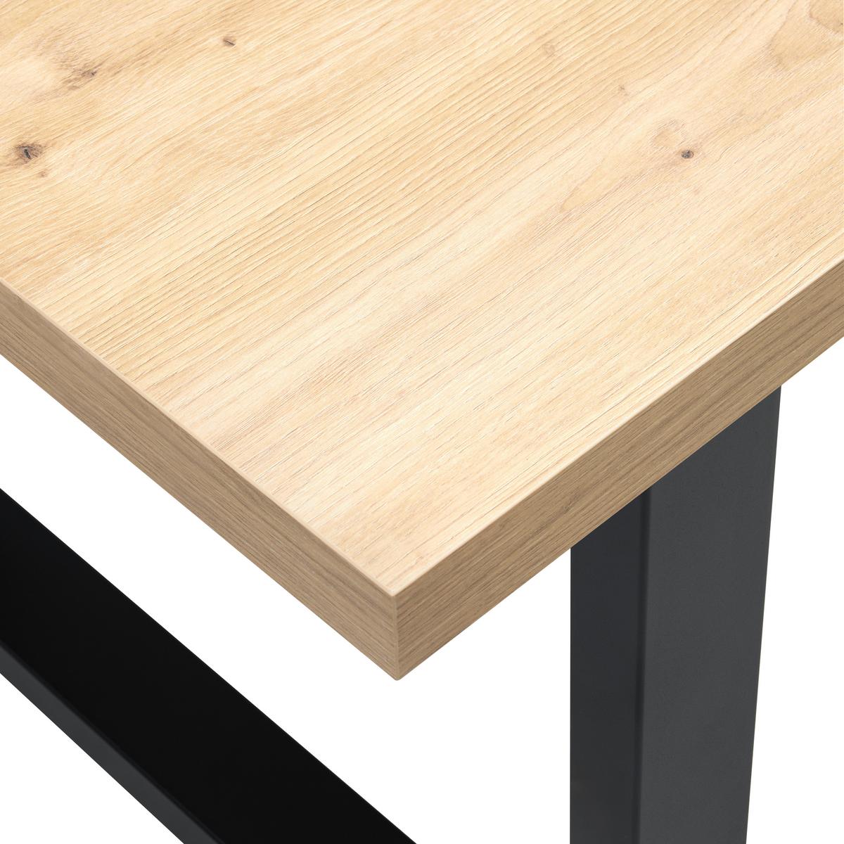 Esstisch Dinner Schwarz/Eiche Echtholz ca. 140x90x78 - Schwarz/Eiche Artisan, Holzwerkstoff/Metall (140/90/78cm) - Mömax