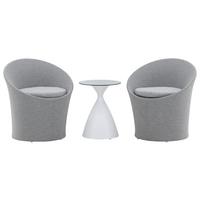 GARTENSET SPOGA - Weiß/Grau, KONVENTIONELL, Textil/Metall - Gardenson