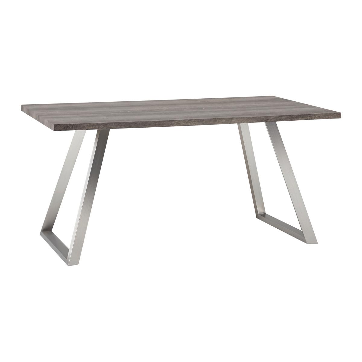 Jedilna Miza Melani, Barva Oreha - barve nerjavečega jekla/barva oreha, Moderno, kovina/leseni material (160/90/76cm) - Bessagi Home