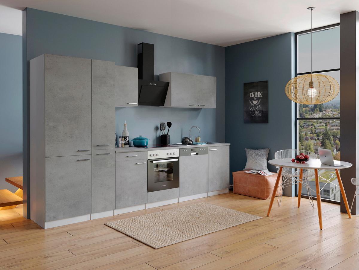 Kuhinjski Blok Z Aparati Malia, 310cm - barve nerjavečega jekla/siva, Basics, kovina/leseni material (310cm) - Respekta