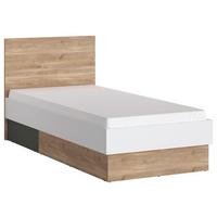 Krevet Twenty - bijela/boje grafita, Moderno, drvni materijal/plastika (90/200cm) - Modern Living