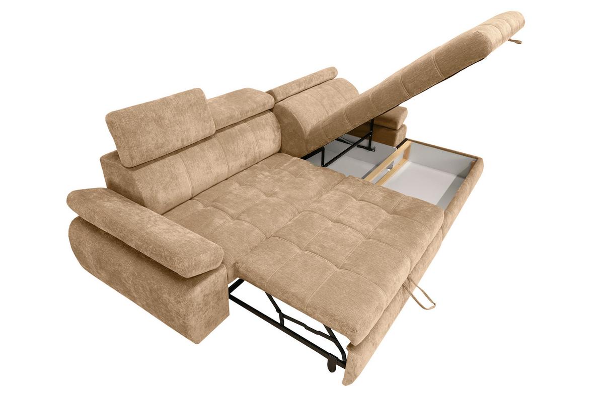 Kutna Garnitura Vegas - crna/bež-smeđa, Design, drvo/tekstil (294/173cm) - Modern Living