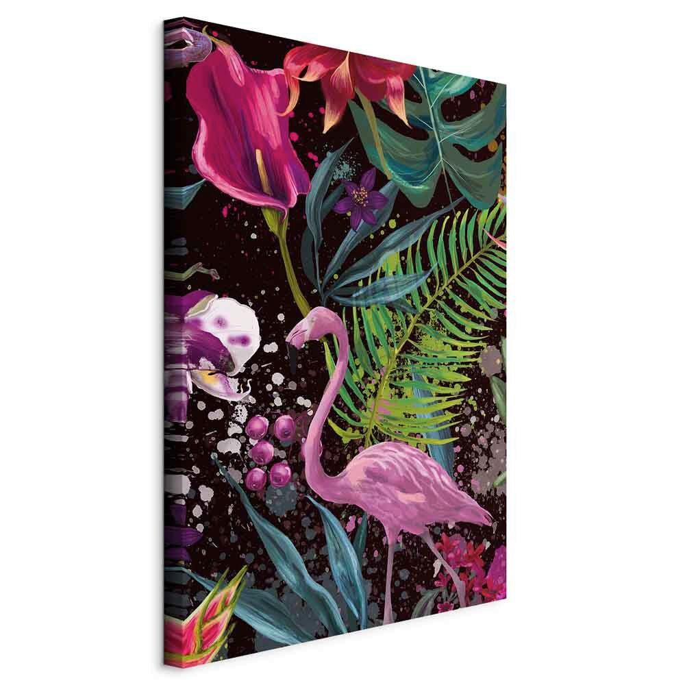 Slika Na Platnu Flamingo Land - večbarvno, Basics, tekstil/les (80/120/1,2cm) - artgeist