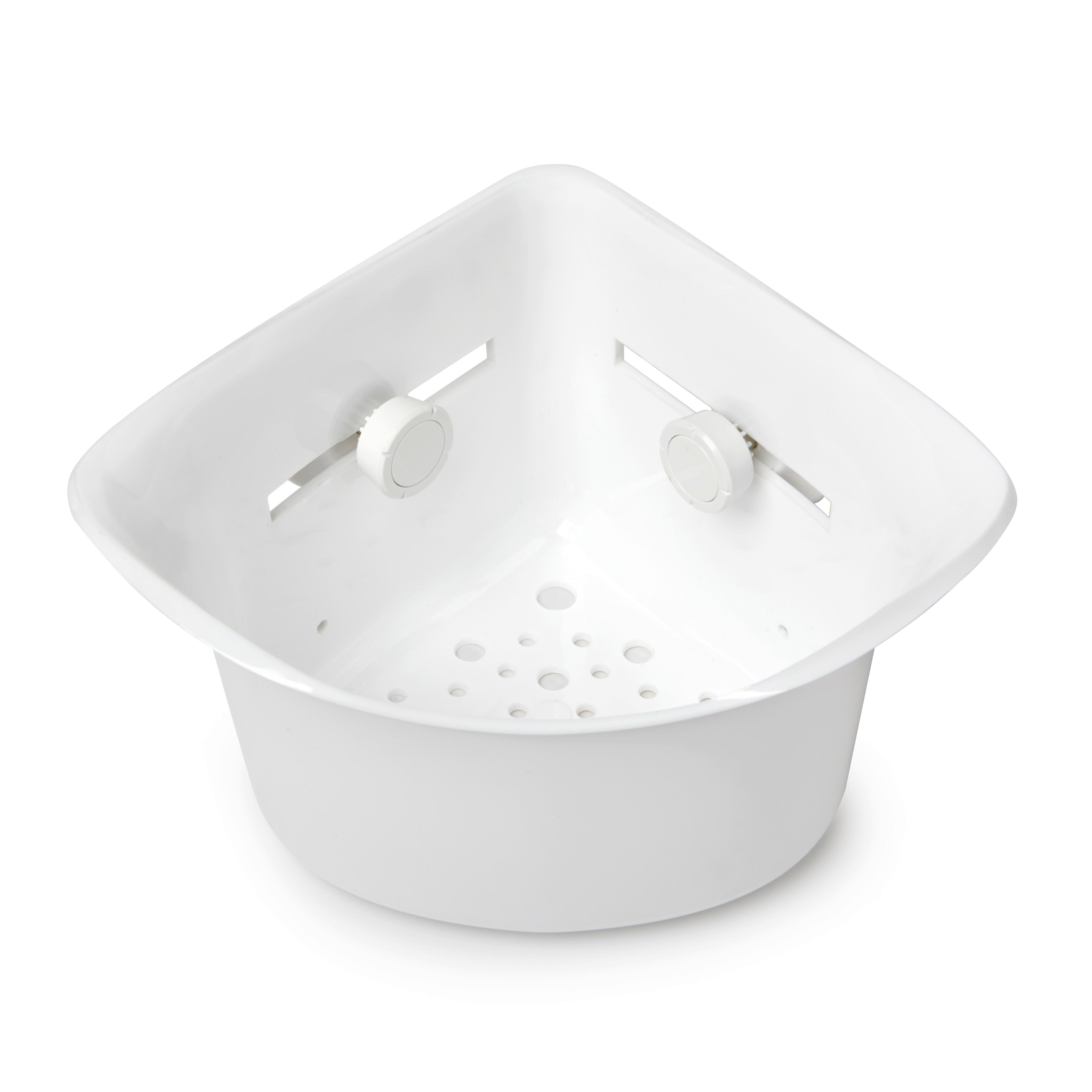 Duschkorb Easy Corner in Weiss - Weiss, Modern, Kunststoff (24,8/20/14,35cm) - Premium Living