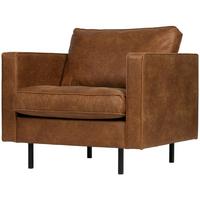 Sessel Rodeo Classic Cognac B: 98cm - Cognac/Schwarz, Design, Leder/Metall (98/83/88cm) - Livetastic