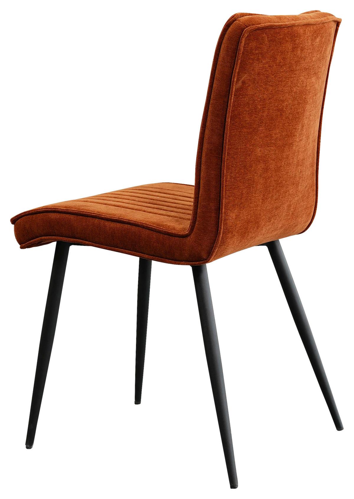 Stuhl Lena in Rostfarben - Rostfarben/Schwarz, Modern, Holz/Textil (43/86/57cm) - Mömax