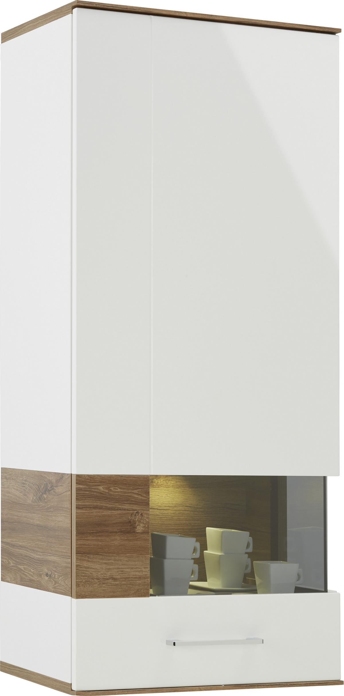 élément suspendu in Weiss Hochglanz - Weiss, Modern, Holz (60/133/37cm) - Premium Living