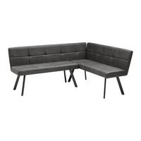 Eckbank Cooper Grau - Schwarz/Grau, MODERN, Textil/Metall (190/85/150cm) - Mömax