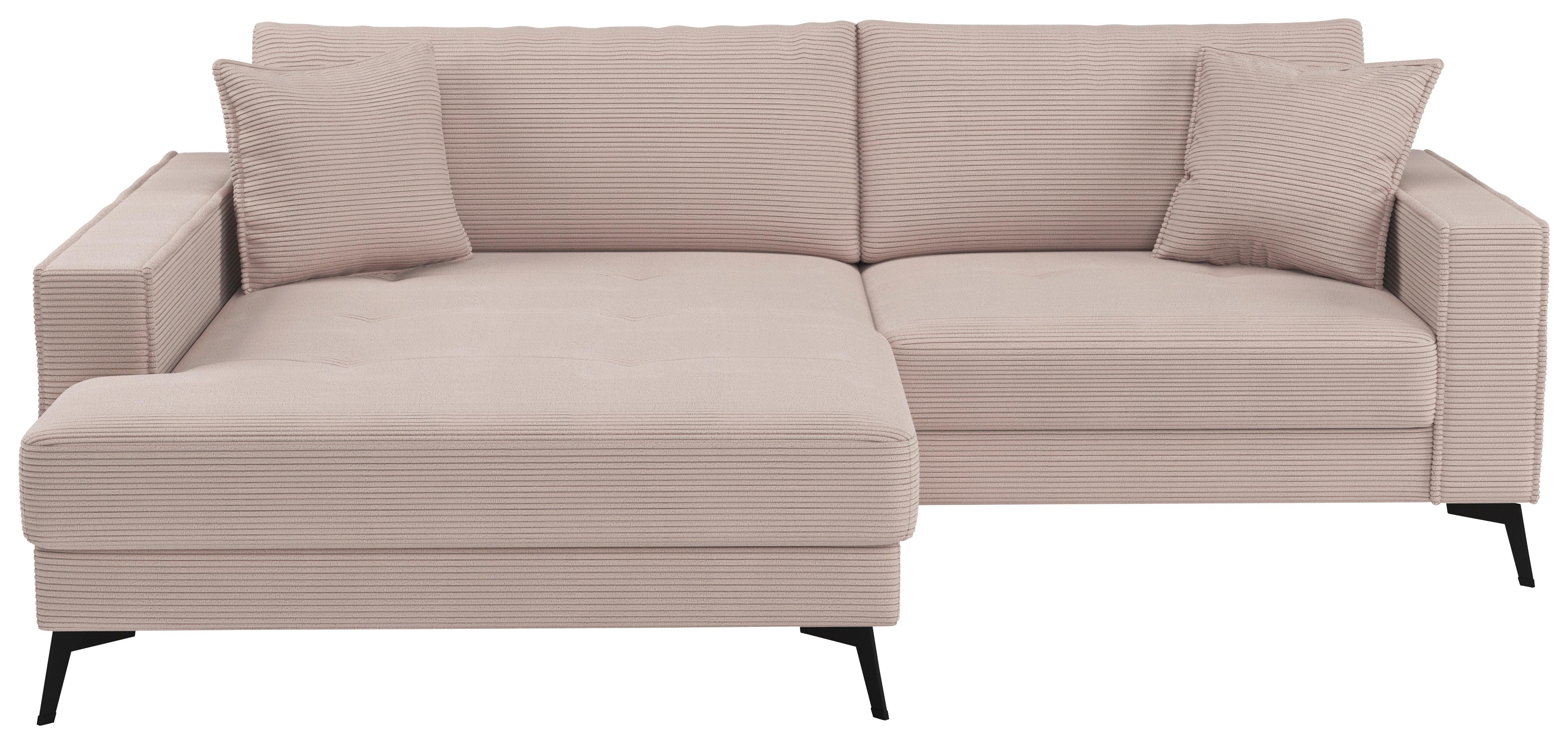 Ugaona Garnitura Ted - ružičasta/crna, Trendi, tekstil/metal (174/228cm) - Modern Living