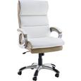 Chefsessel in Weiß/cappuccino - Chromfarben/Beige, MODERN, Holz/Kunststoff (66/112-120/77cm) - MÖMAX modern living